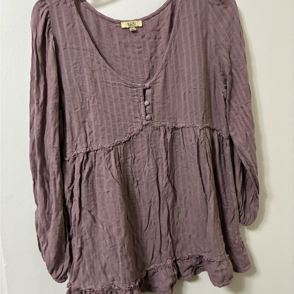 Kori Women's Mauve Textured Blouse